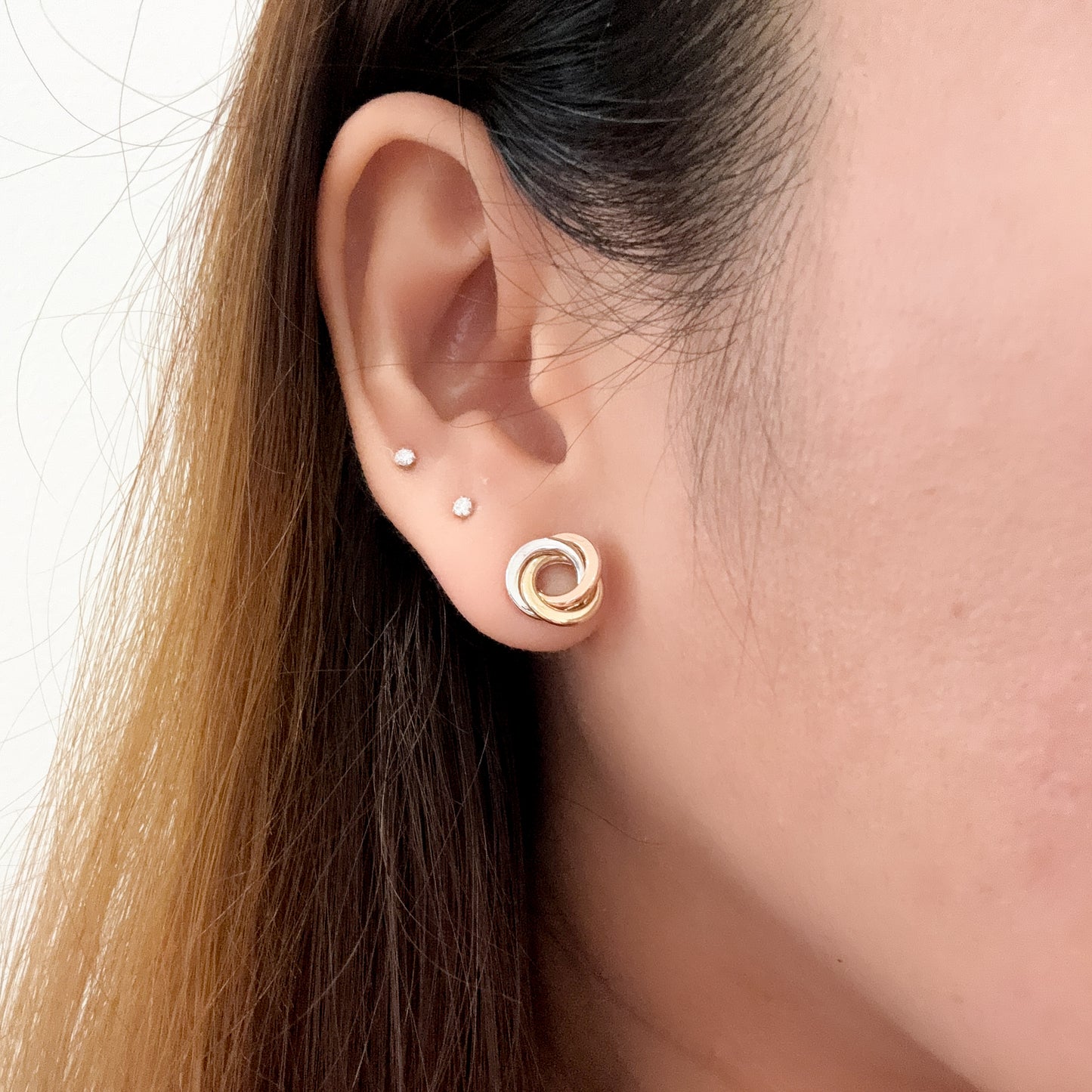Anais Tricolor Knot Studs