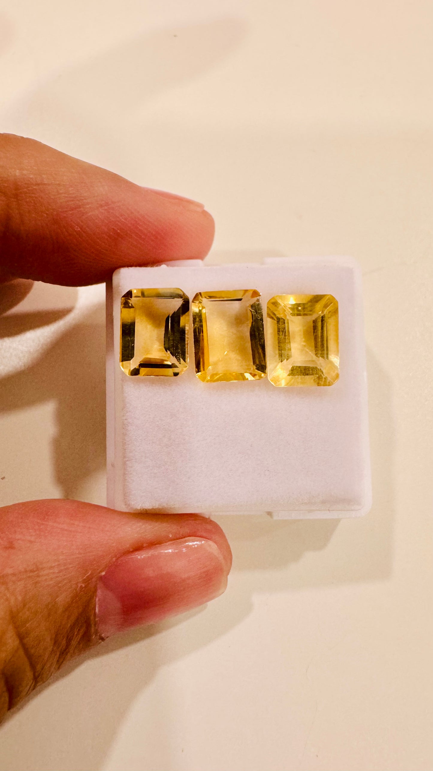 Citrine Loose Stones, Emerald Cut, Set of 3 pieces