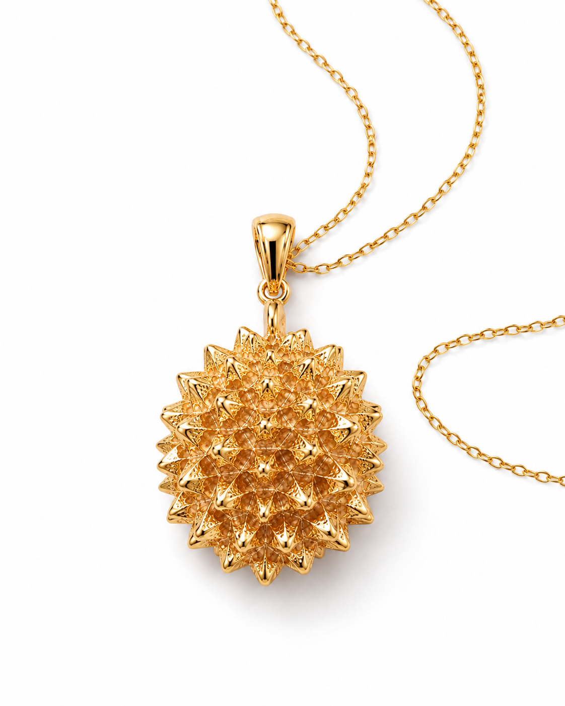 Gold Durian Chunky Pendant in Yellow Gold