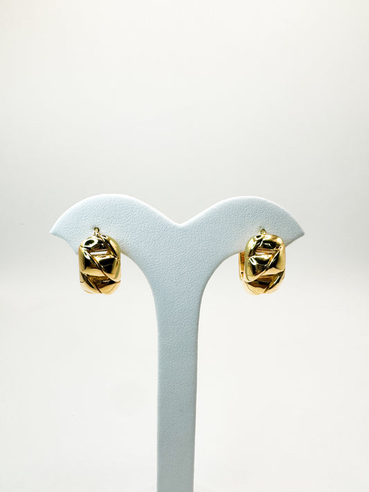 Evera Woven-Pattern Gold Hoops