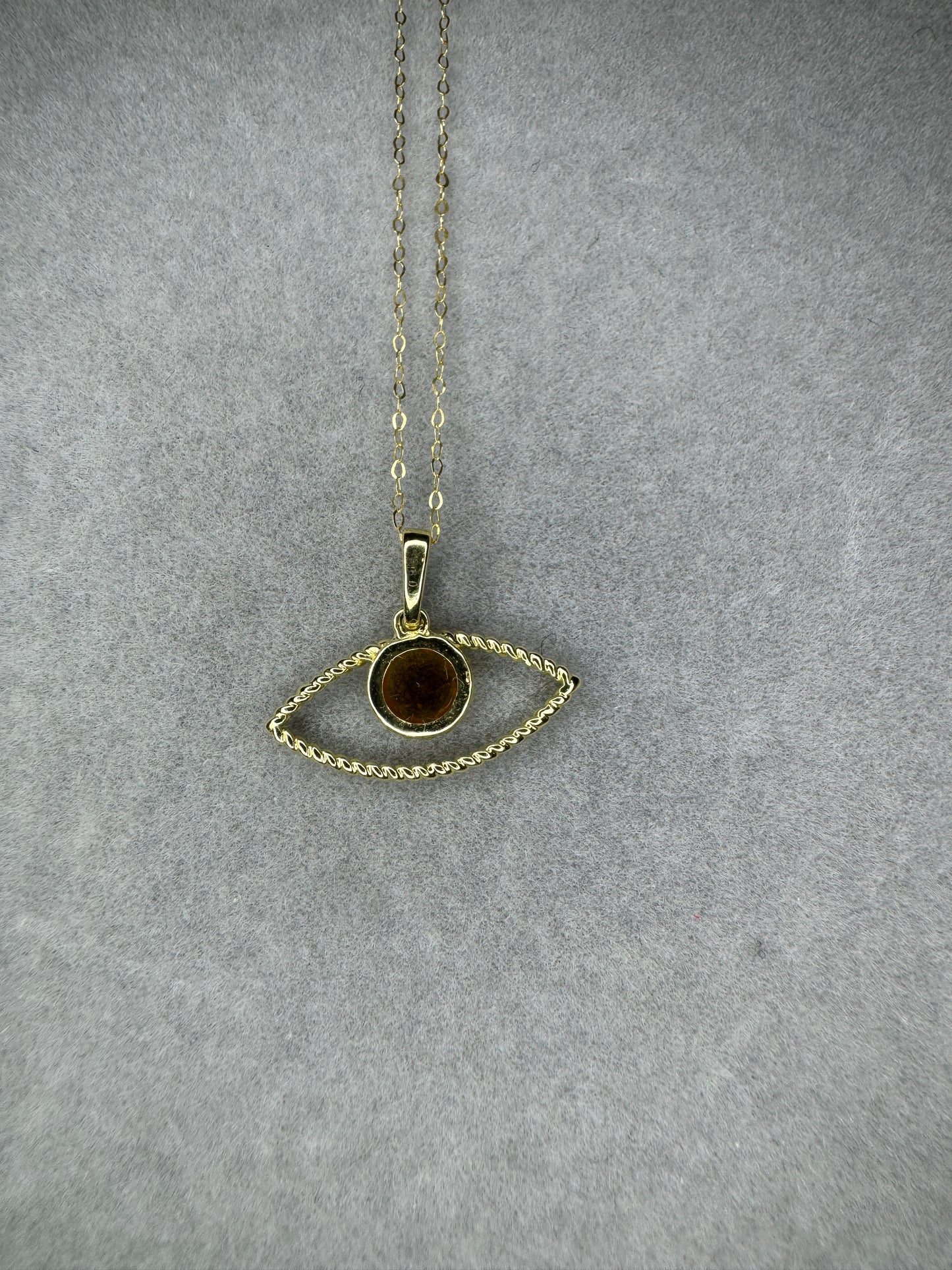 Citrine Evil Eye Pendant Necklace