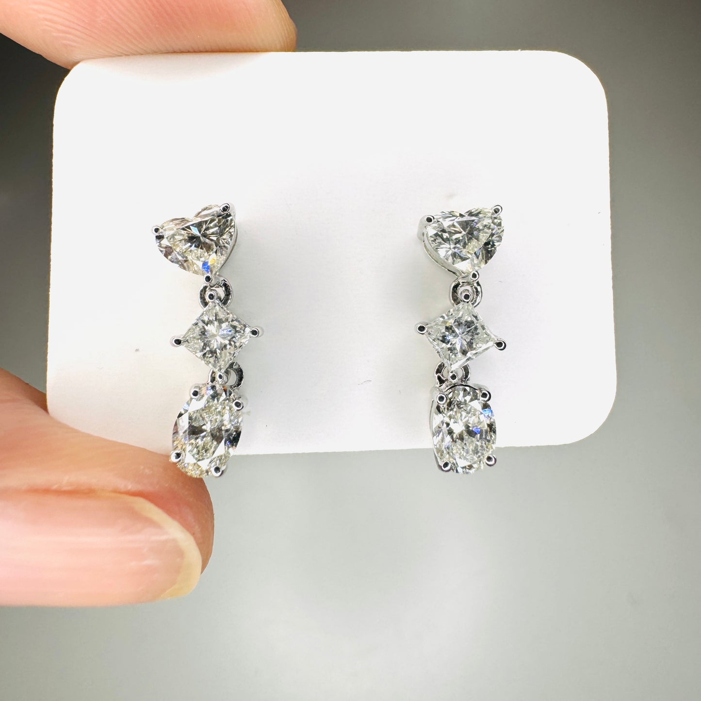 Ava Multi-shape Diamond Trio Dangling Earrings