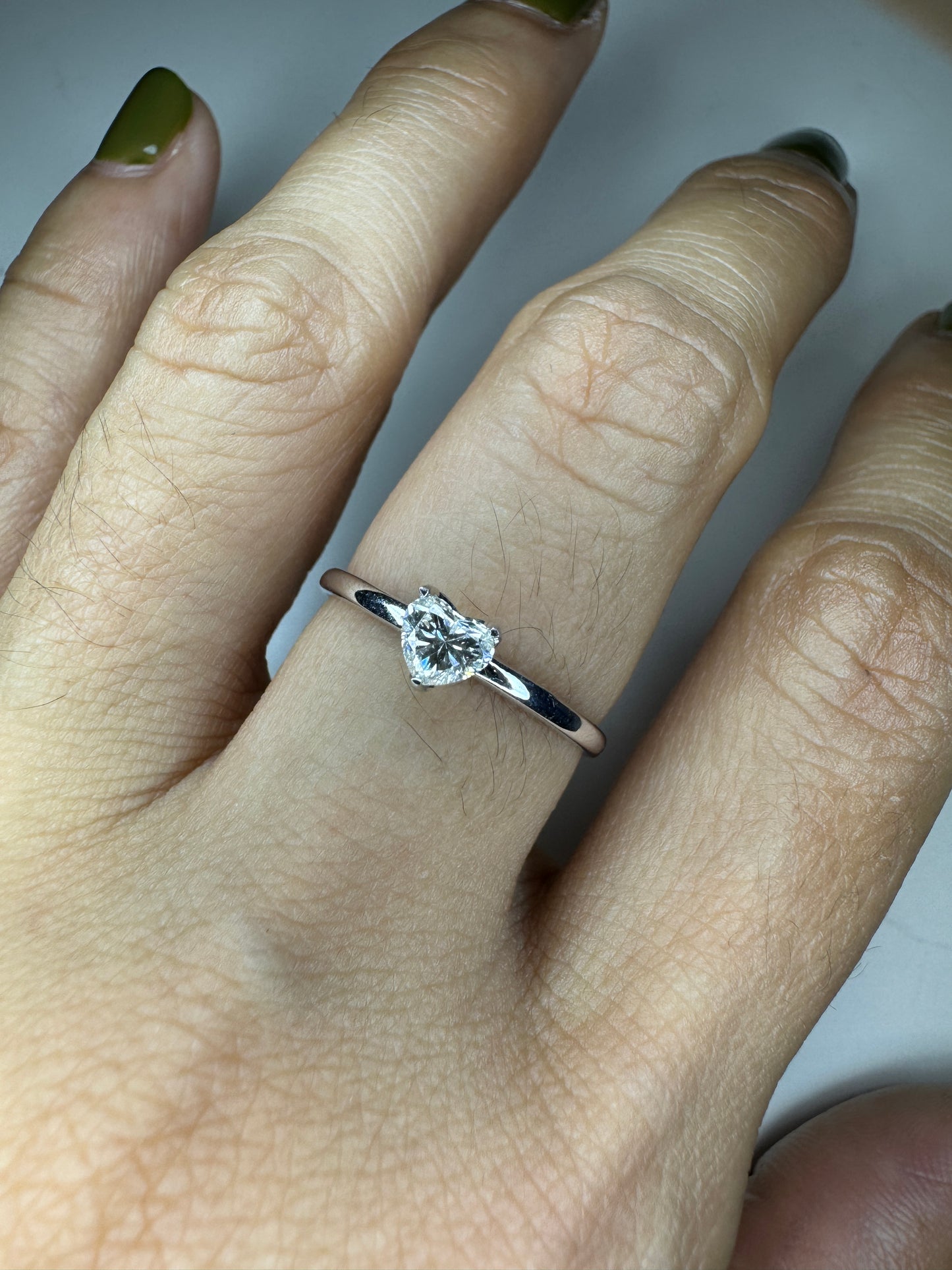 Heart-Shaped Solitaire Diamond Ring