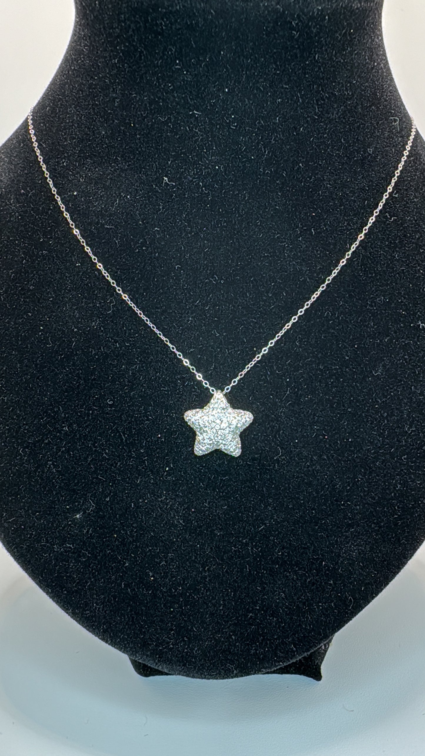 Star Pave Diamond Pendant Necklace