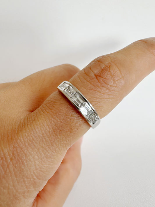 Rafaela Emerald Cut Diamond Half-Infinity Ring