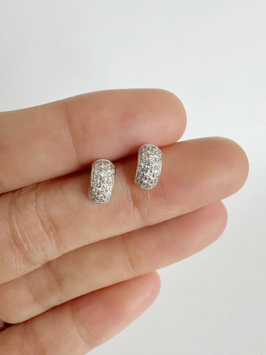 Aira Diamond Illusion Huggies in 18K White Gold