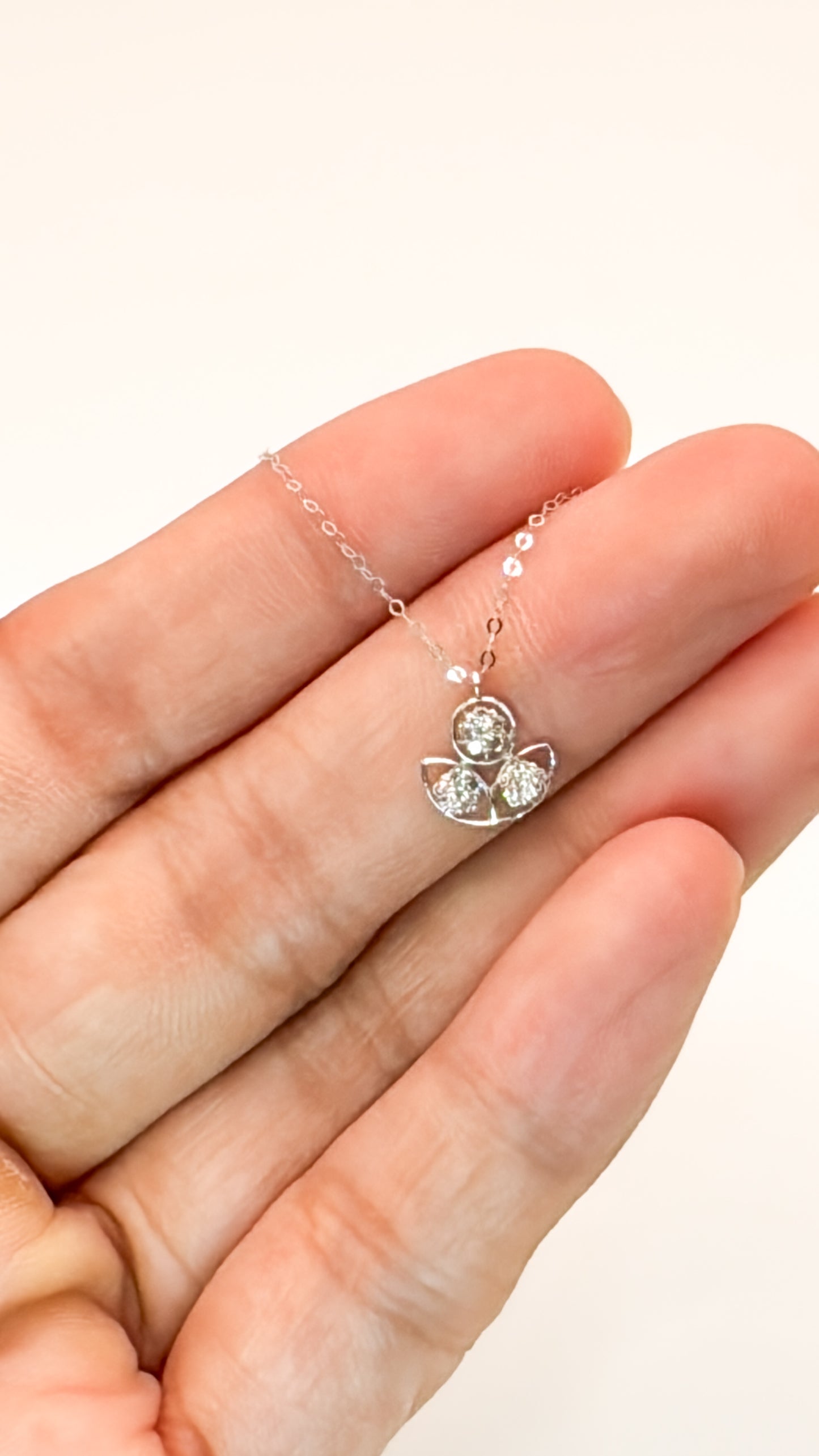 Tulip Diamond Pendant Minimalist Necklace