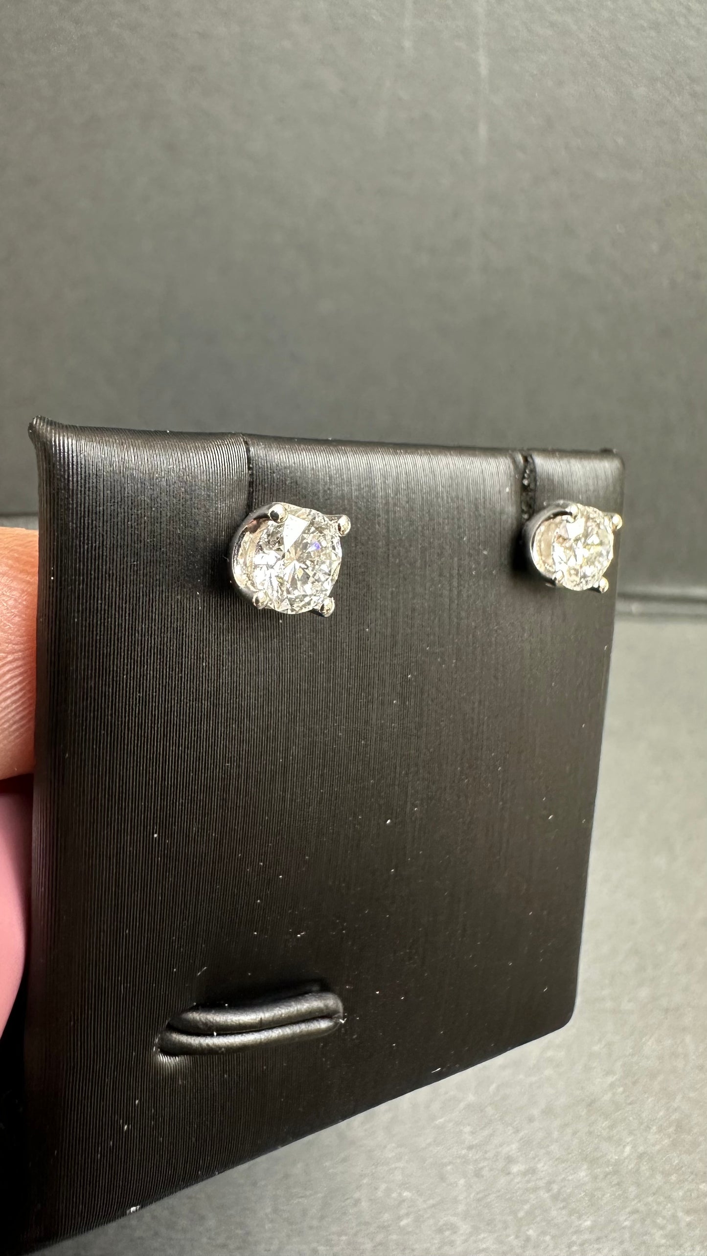 Diamond Stud Earrings, 1 + 1 carats