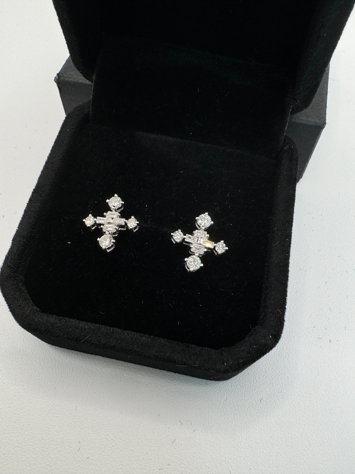 Ely Cross Diamond Earrings and Ring Set