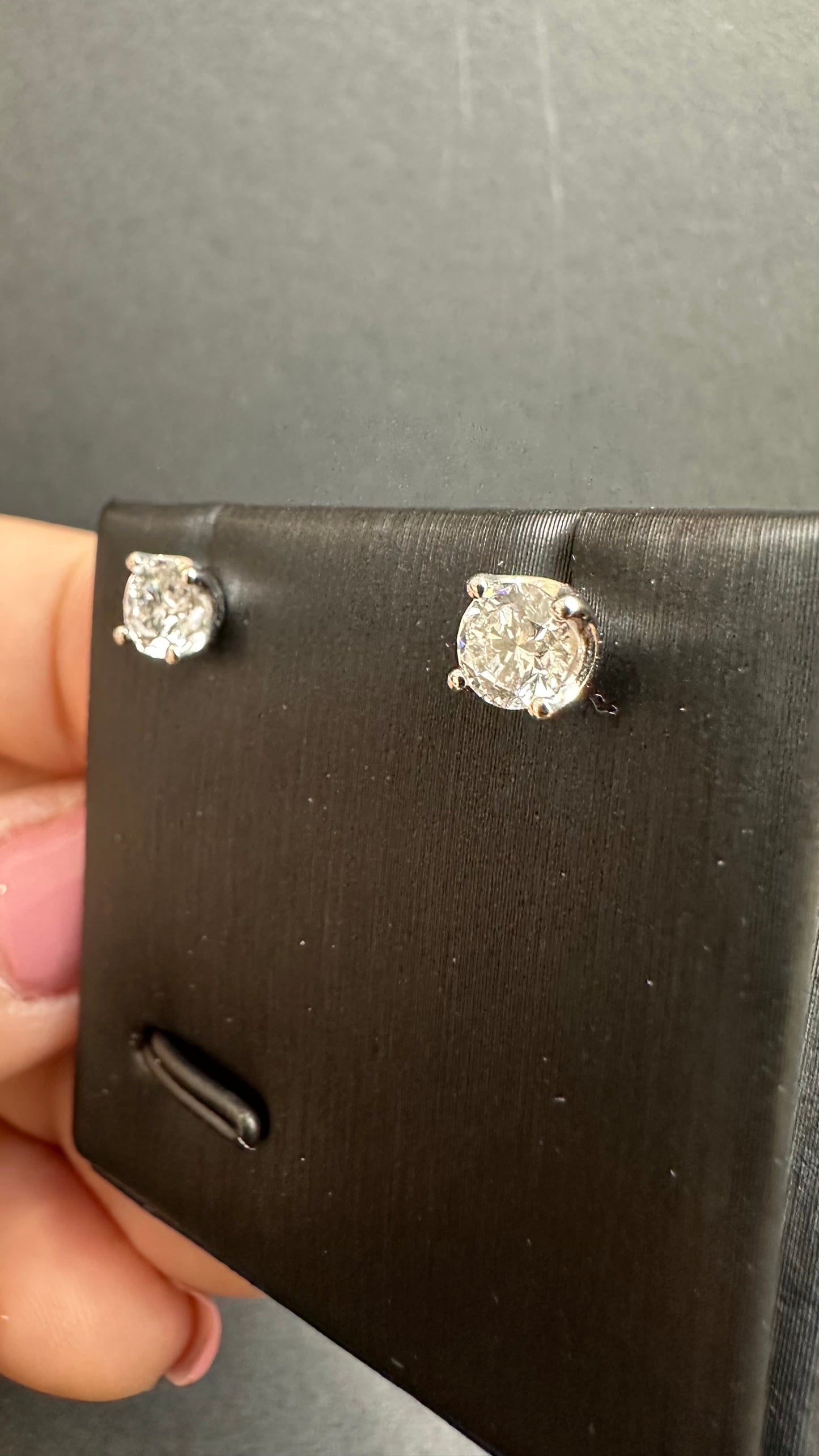 Diamond Stud Earrings, 1 + 1 carats