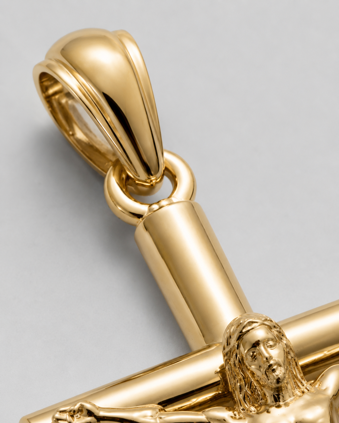 Christine Crucifix Pendant in Yellow Gold