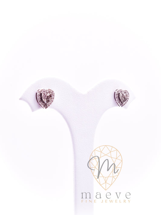 Classic Heart Diamond Earrings