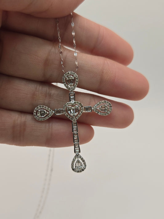 Martha Diamond Cross Pendant Necklace