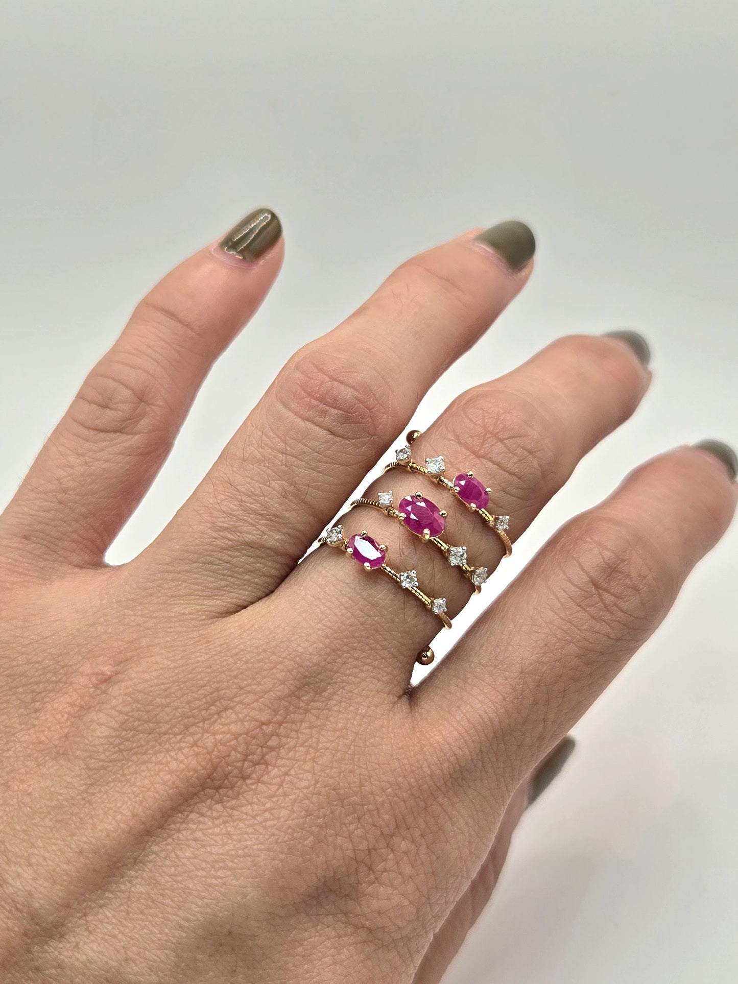 Madeline Diamonds and Ruby Spiral Ring