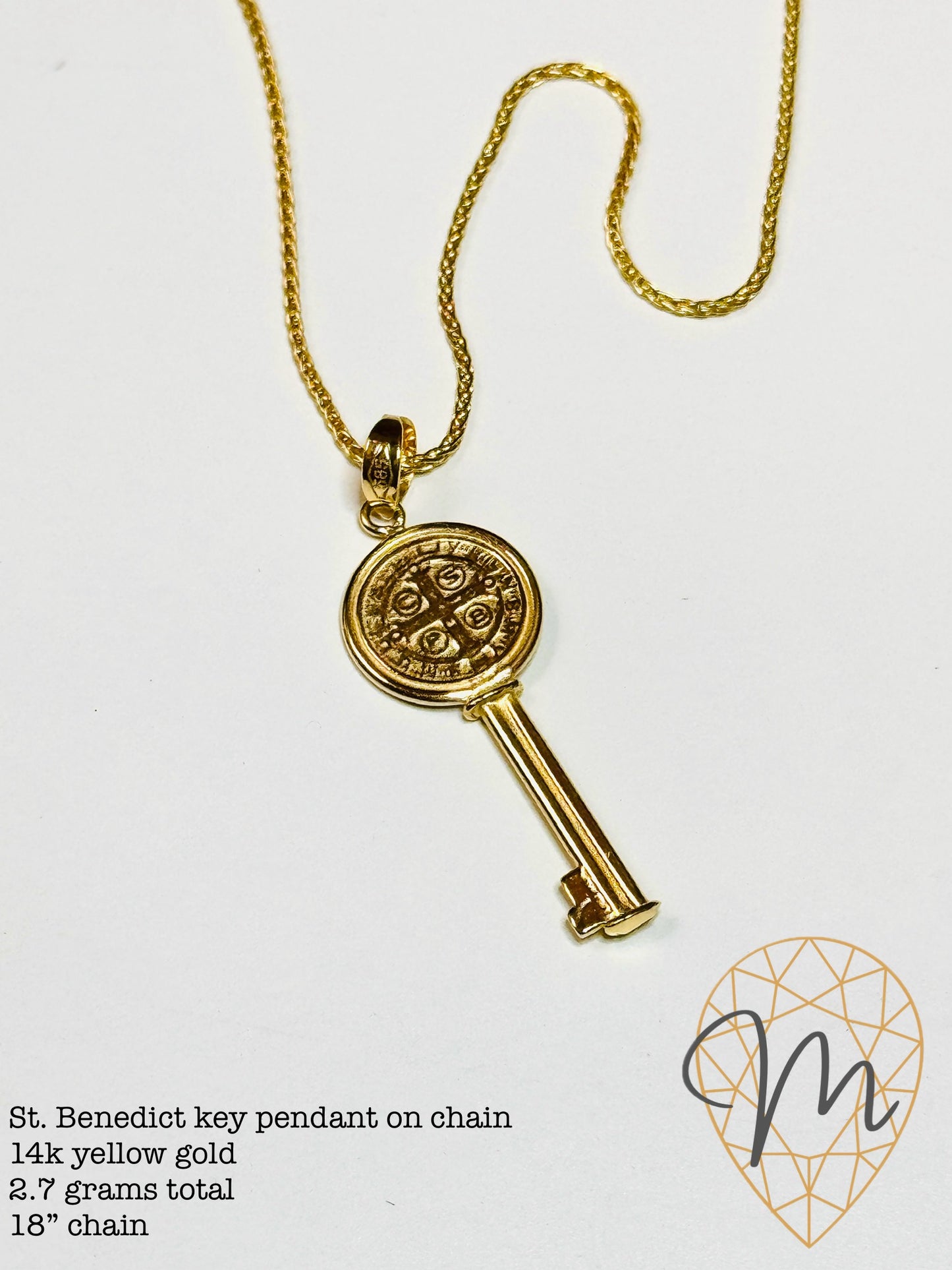 St. Benedict Key Pendant and Chain