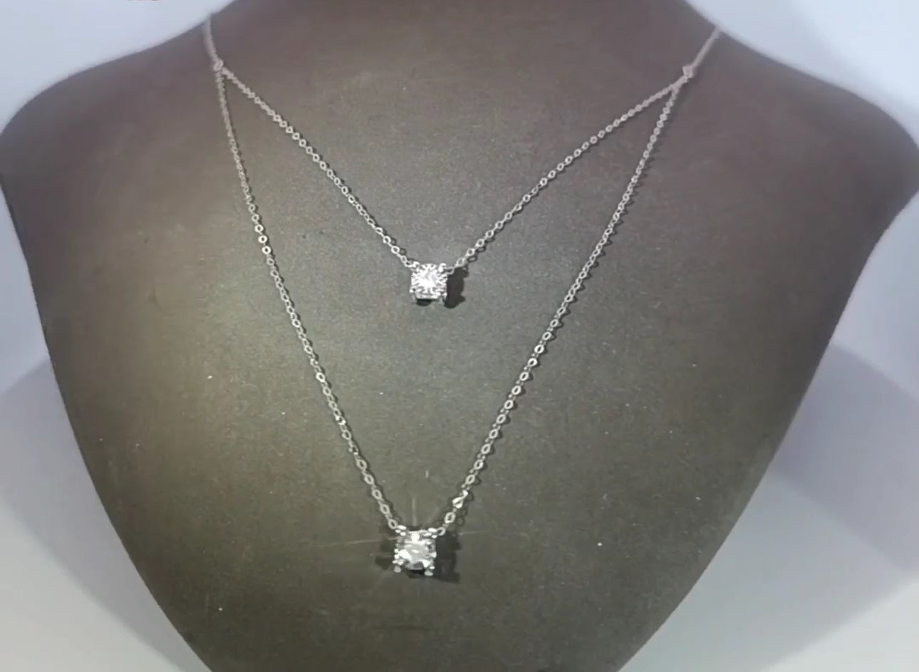 Portia Double-Layered Diamond Pendant Necklace