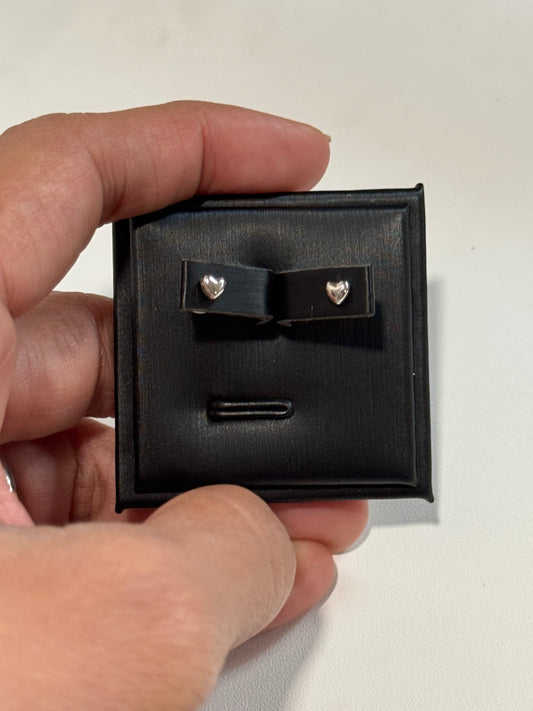 Mini Heart Studs (White Gold)