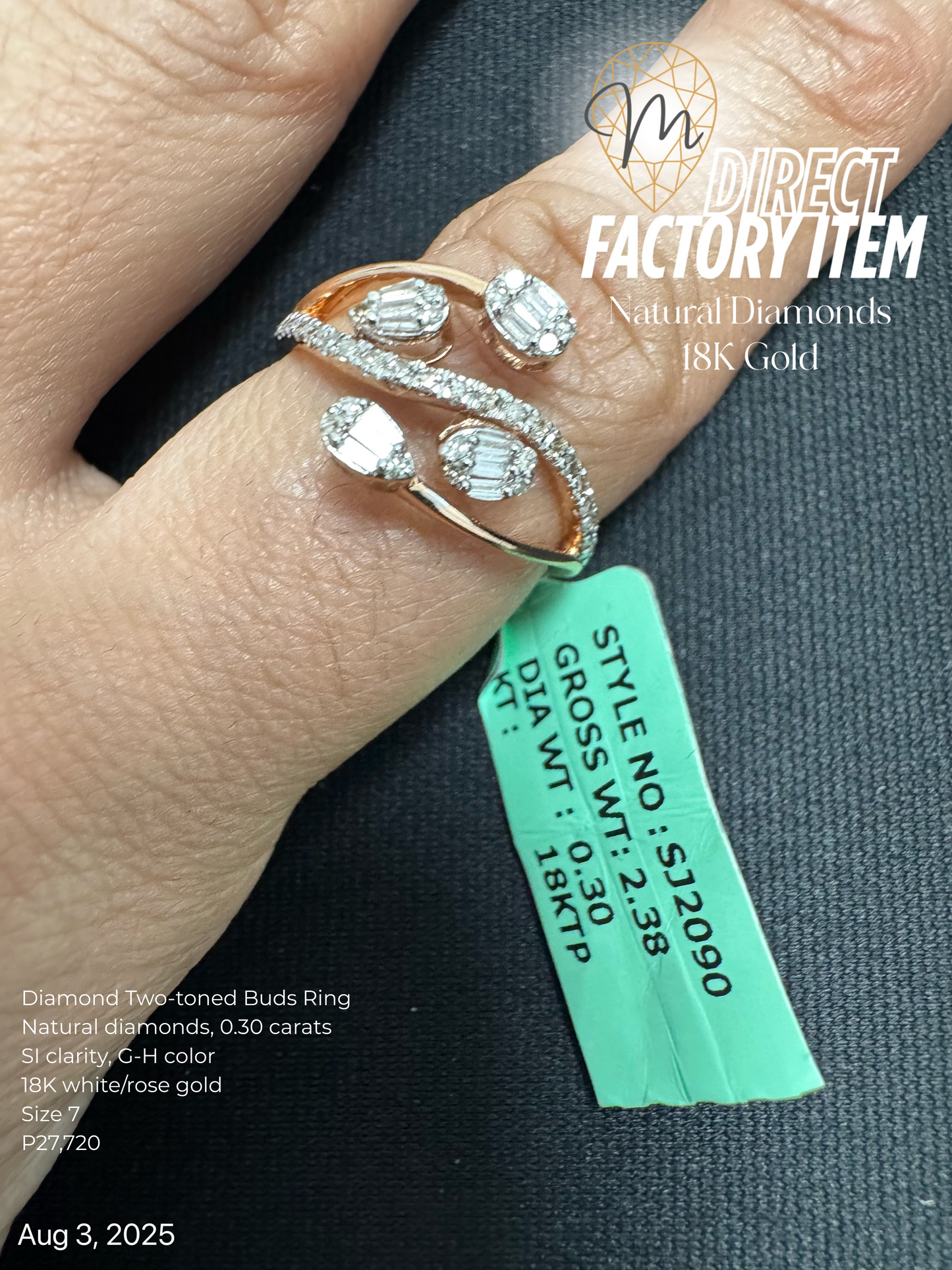 Factory Item: Diamond Two-toned Buds Ring