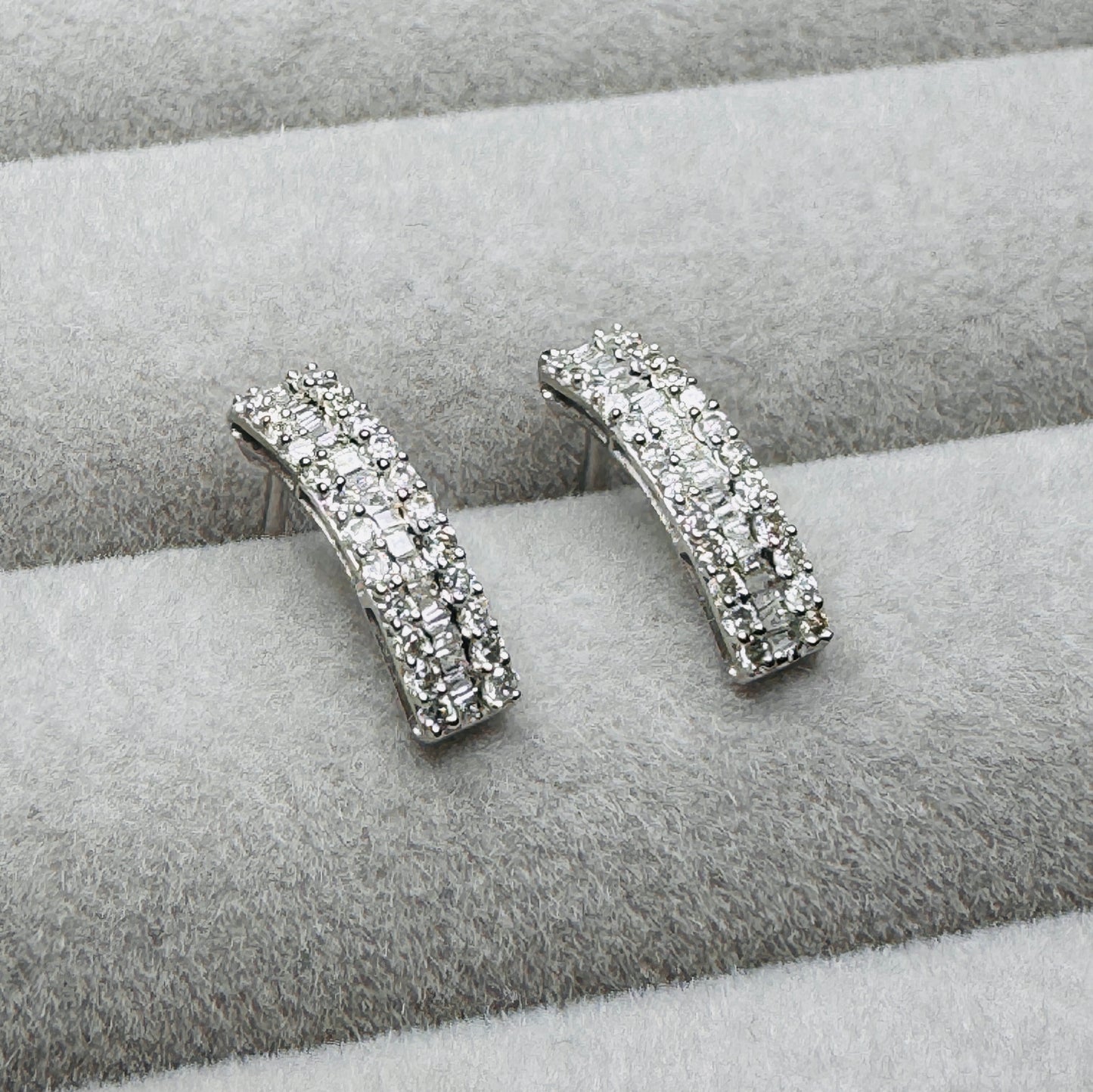 Luanne Half-Eternity Diamond Earrings (White Gold)