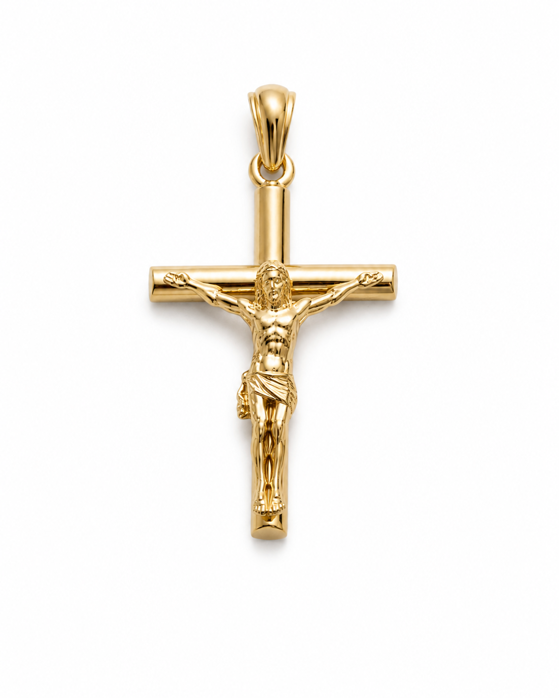Christine Crucifix Pendant in Yellow Gold