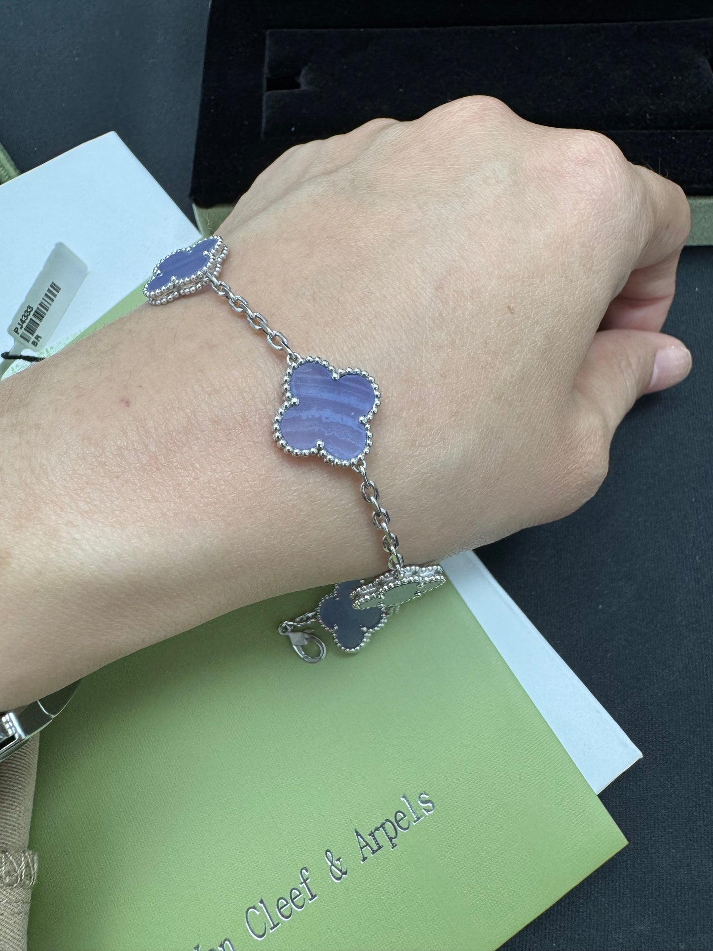 Factory Direct: VCA Hong Kong Setting bracelet in Blue Lace Agate