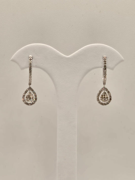 Sofia Pear Shaped Diamond Dangling Earrings