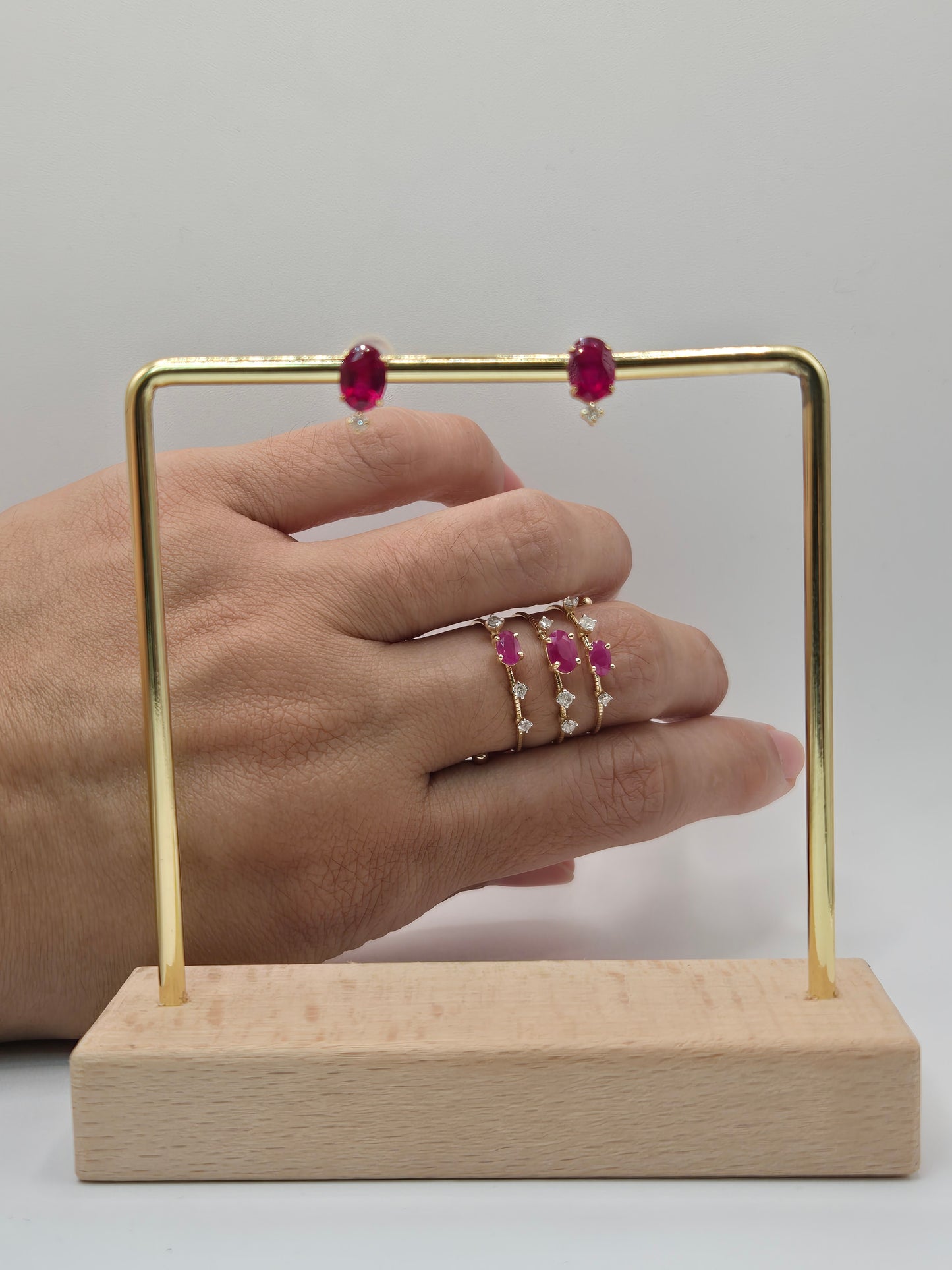 Madeline Diamonds and Ruby Spiral Ring