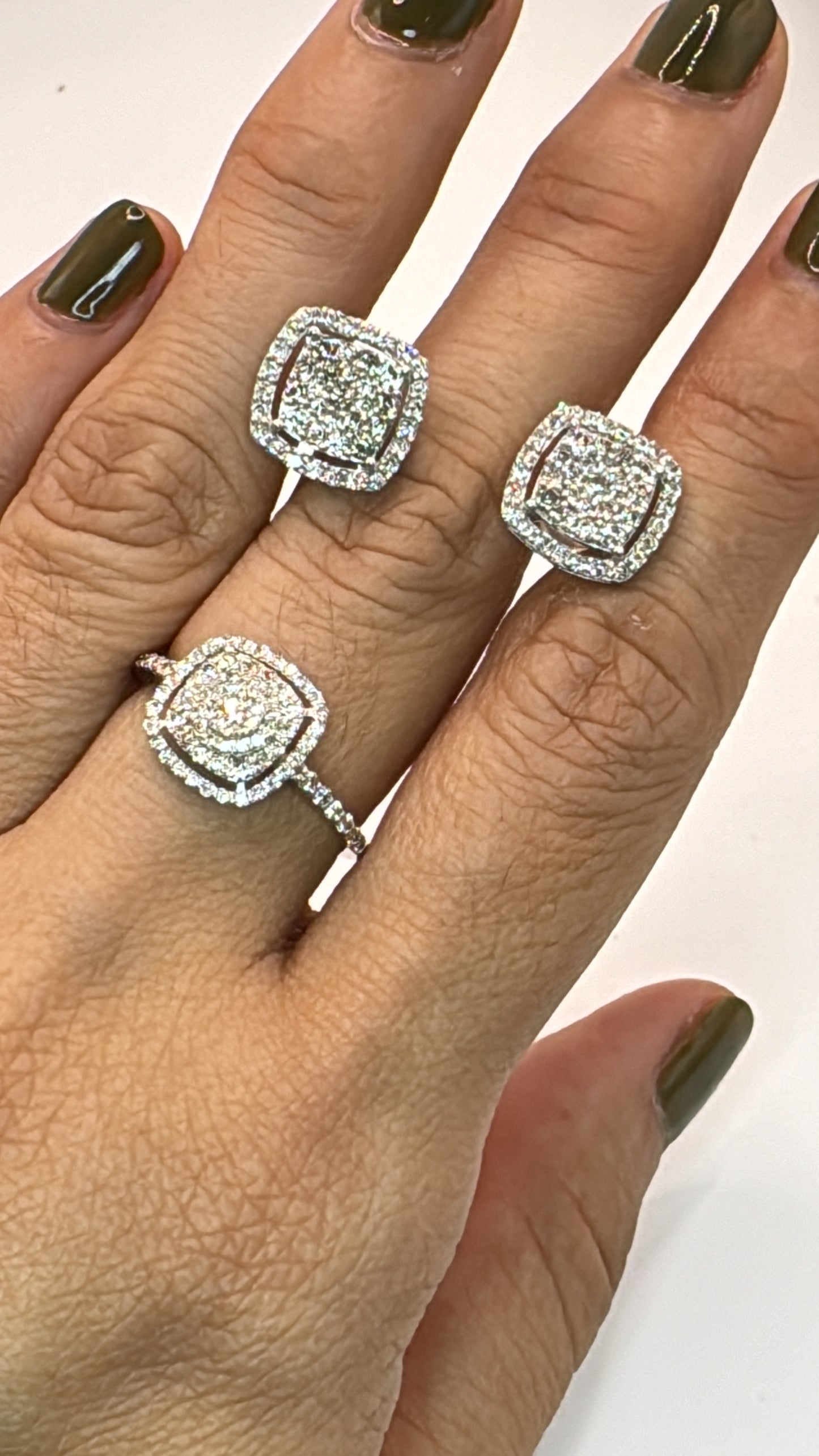 Georgia Square Diamond Earrings and Ring Set