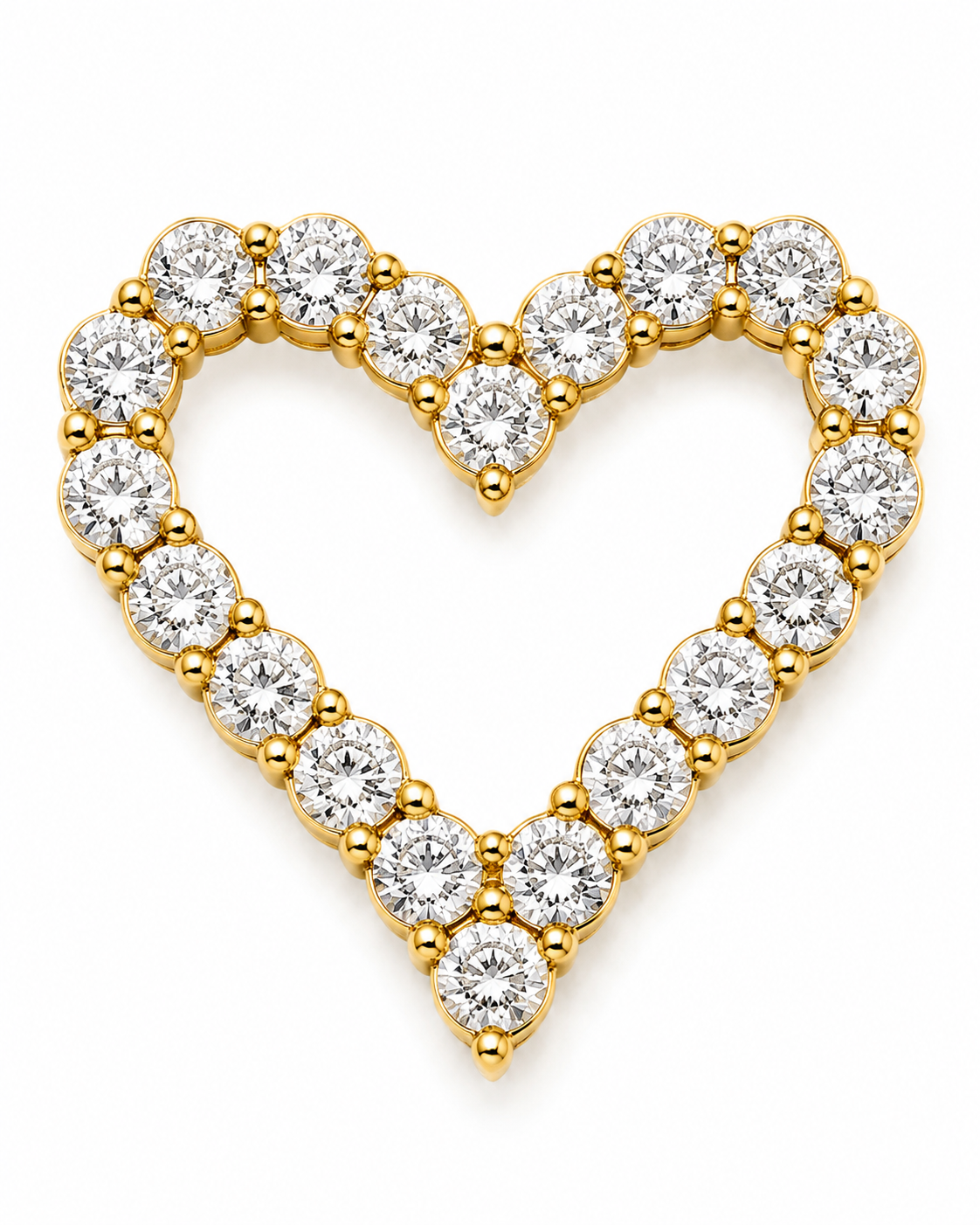 Cora Open Heart Pendant in Yellow Gold