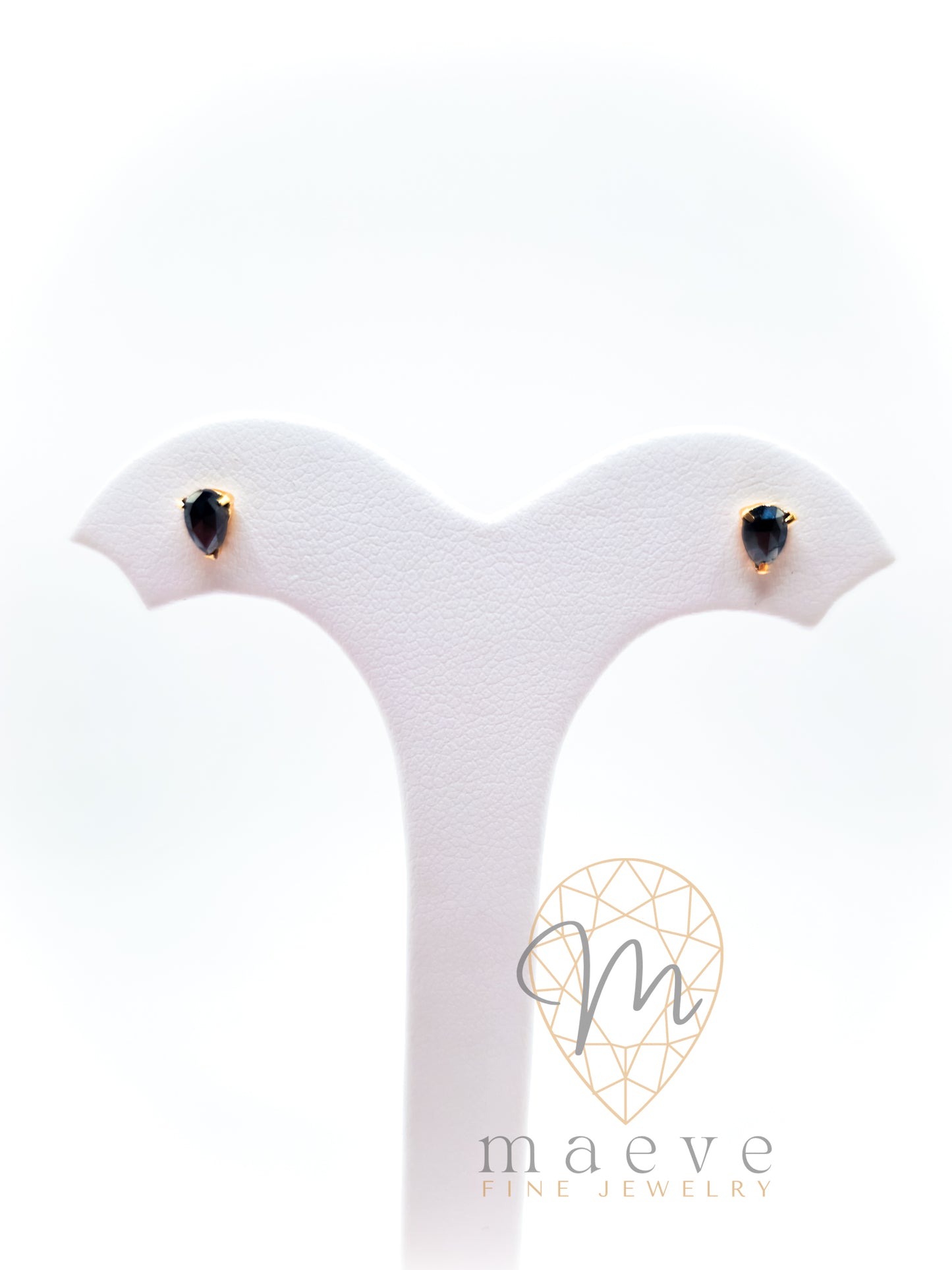 Lucca Pear-shaped Black Diamond Studs