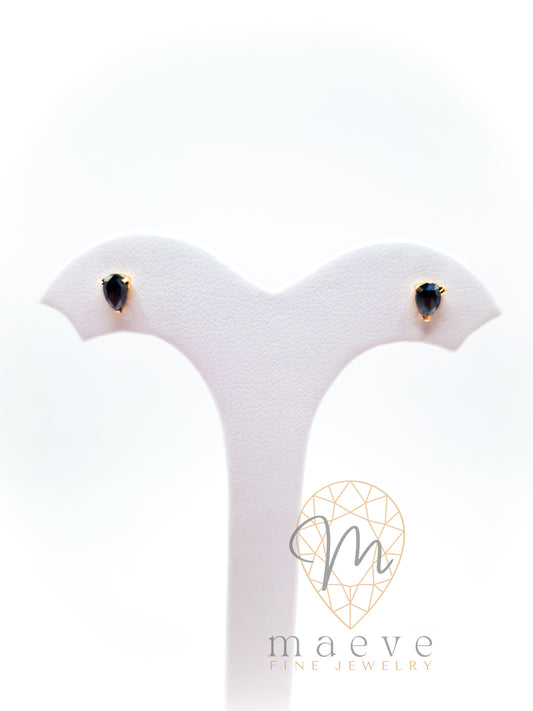 Lucca Pear-shaped Black Diamond Studs