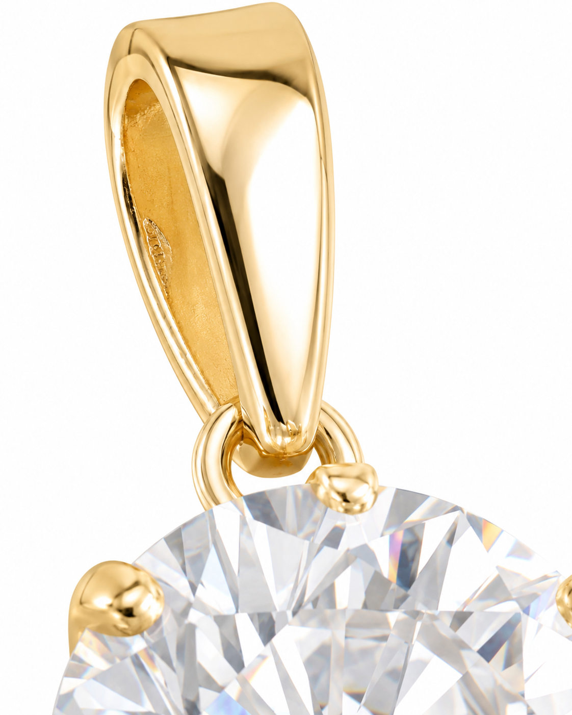 Solstice Classic Brilliant Moissanite Solitaire Pendant in Yellow Gold