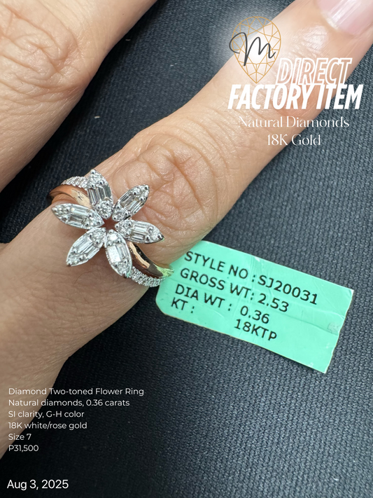 Factory Item: Diamond Two-Toned Flower Ring