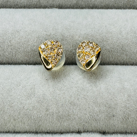 Prue Teardrop Illusion Studs (Yellow Gold)