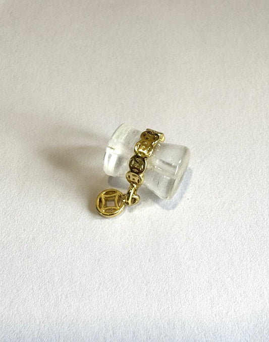 Quartz Barrel Charm with Copper Money Catcher Accent