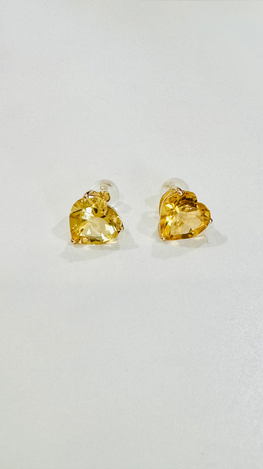 Citrine Heart Shaped Earrings