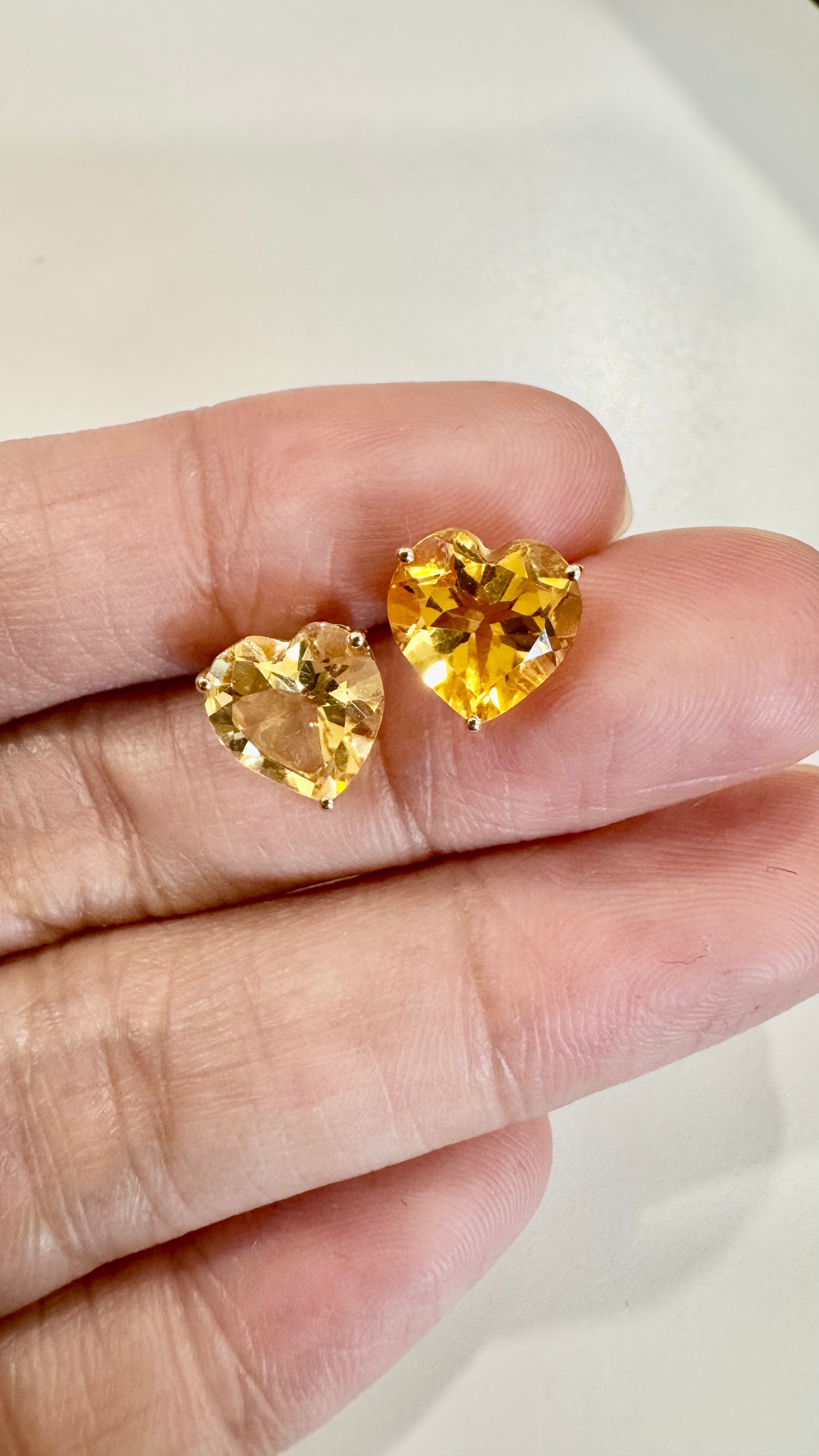 Citrine Heart Shaped Earrings