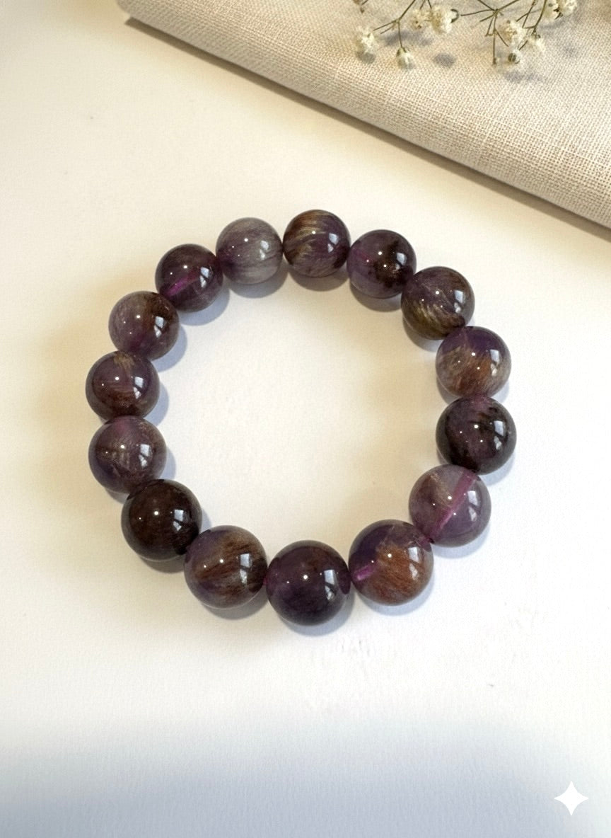 Super Seven Crystal Bracelet with 12mm Beads