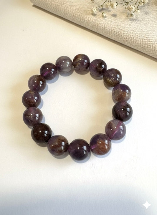 Super Seven Crystal Bracelet with 12mm Beads