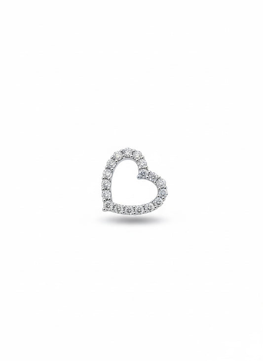 Amour Mini Open Heart Diamond Pendant in 18K White Gold (Pendant Only)