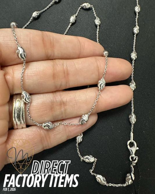Long Station Necklace in 925 Silver
