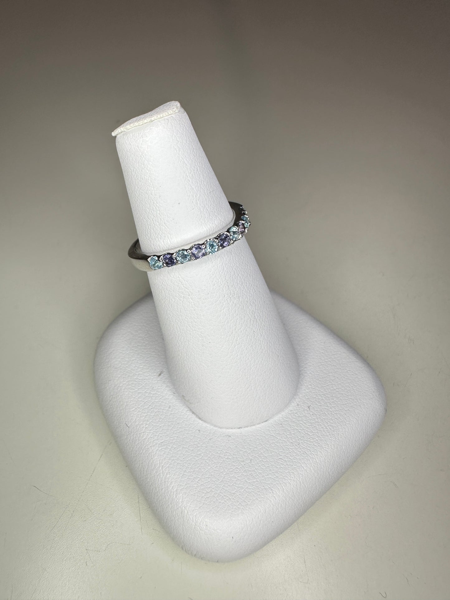 Eleanor Natural Iolite and Blue Topaz Ring
