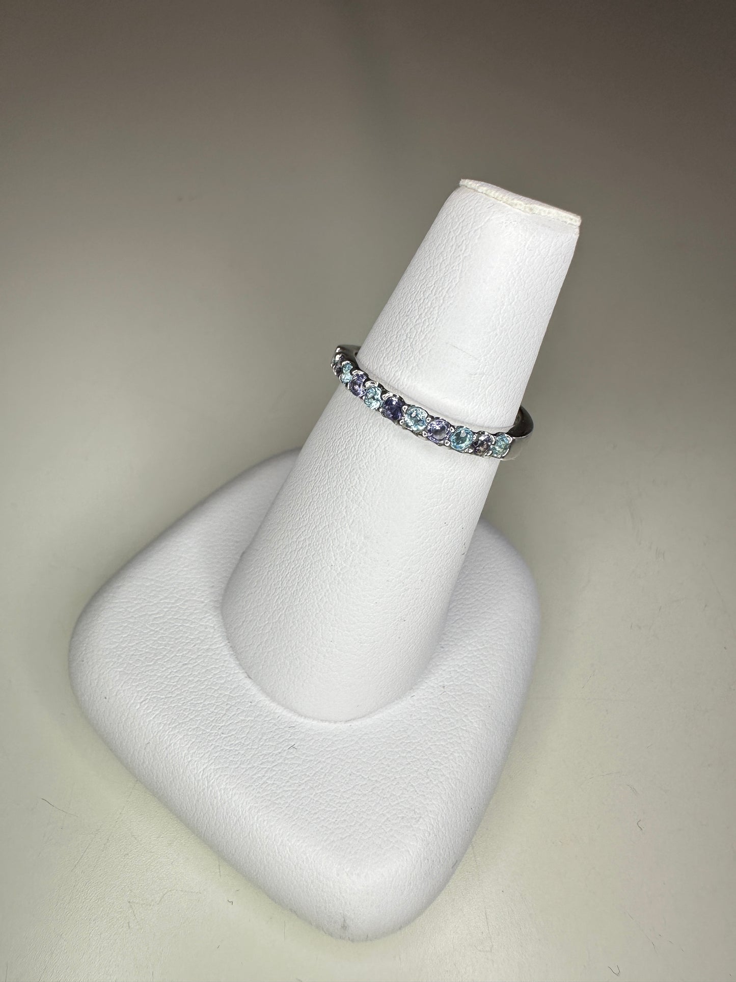 Eleanor Natural Iolite and Blue Topaz Ring
