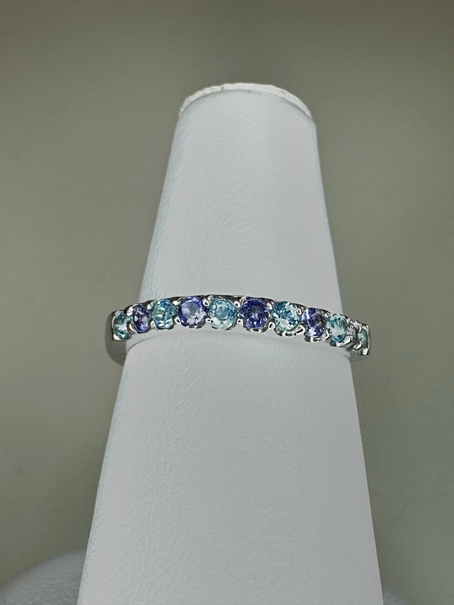 Eleanor Natural Iolite and Blue Topaz Ring