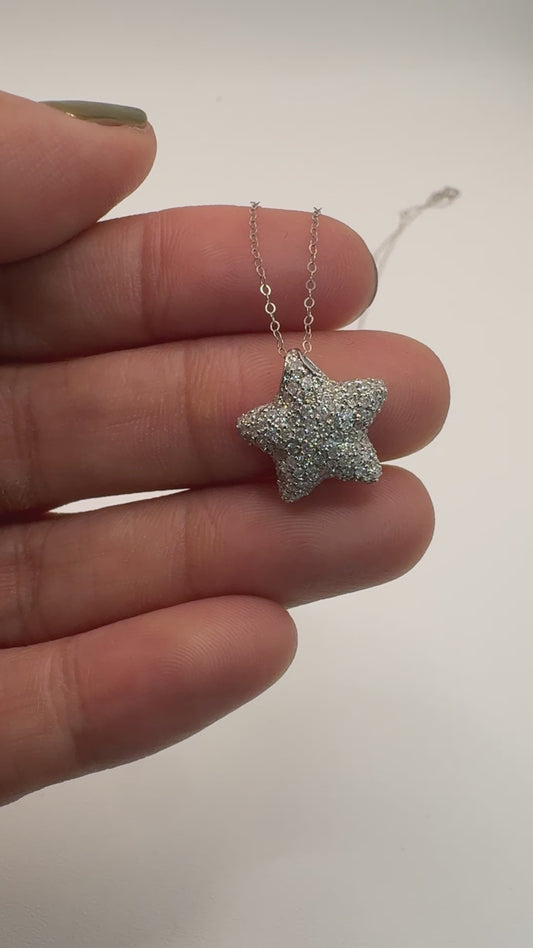 Star Pave Diamond Pendant Necklace