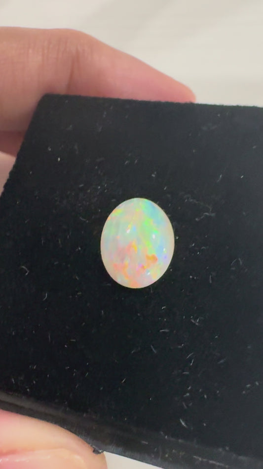 Loose Natural Opal Gemstone, Luminous Oval Shaped, 2.51 carats